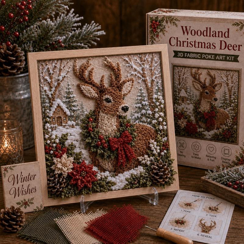 3D Christmas Fabric Poke Art Kit