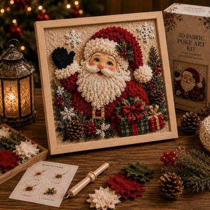 3D Christmas Fabric Poke Art Kit